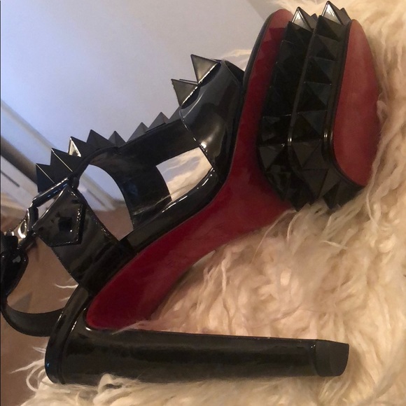 NWT Christian Louboutin CYBERSANDALE PATENT Black - Picture 8 of 8